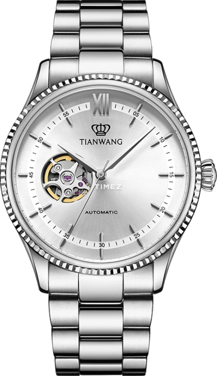 TianWang,Kunlun ,Stainless Steel,Silver White,Automatic,Sapphire,Glass,Round,GS51232S,GS51232S.S.S