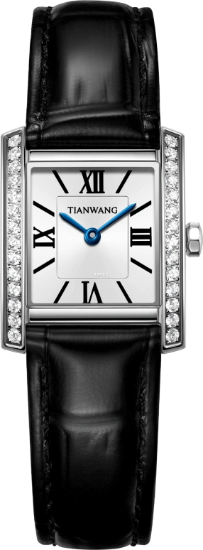 TianWang,Shine 20.50mm,20.50mm,Stainless Steel,Silver White,Quartz,Crystal Glass,Rectangular,LS31511S,LS31511S.LB.S