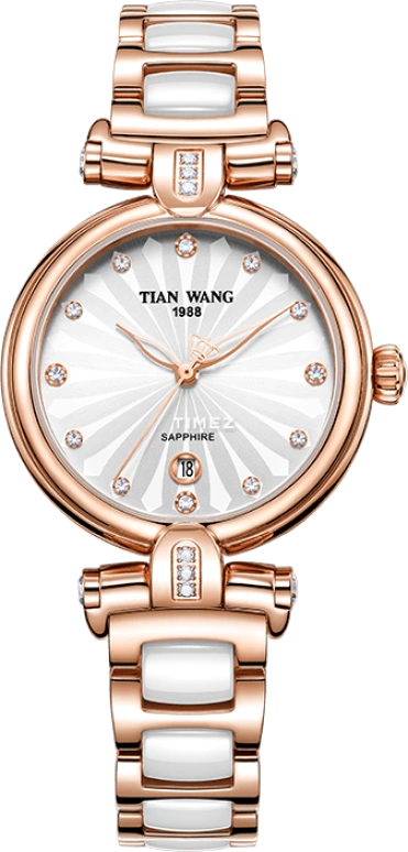 TianWang,Shine ,Stainless Steel,White,Quartz,Day,Sapphire,Glass,LS3980P,LS3980P.D.CPW.W