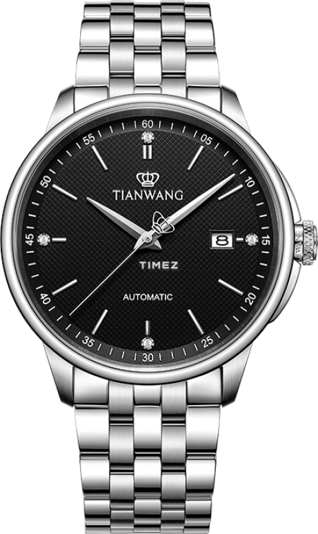 TianWang,Permanent 42mm,42mm,Stainless Steel,Black,Automatic,Day,Sapphire,Crystal Glass,GS51172S,GS51172S.D.S.B