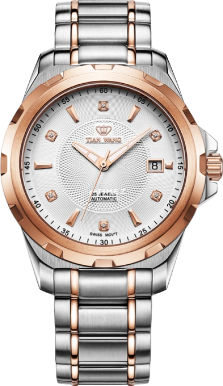 TianWang,Permanent ,Stainless Steel,White,Automatic,Day,Sapphire,Crystal Glass,GS5676TP,GS5676TP/D