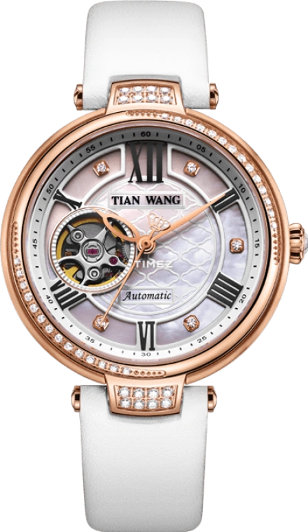 TianWang,Shine ,Stainless Steel,Rose Gold,White,Automatic,Sapphire,Glass,Round,LS5871P,LS5871P-W
