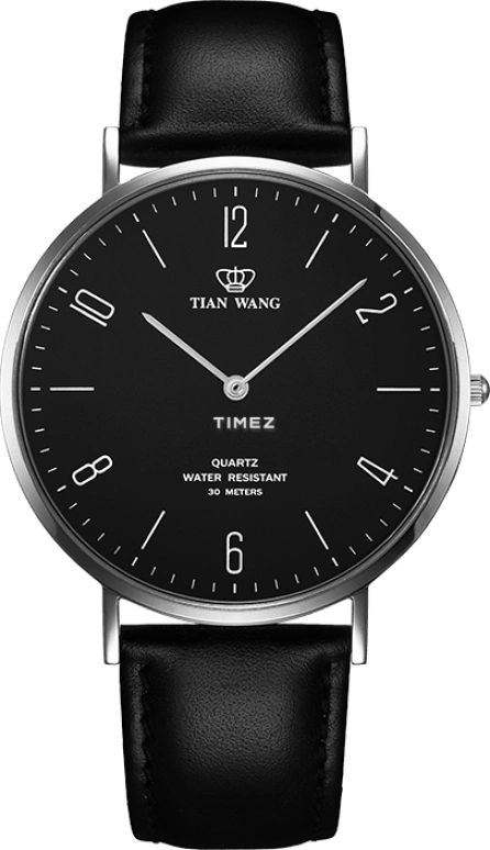 TianWang,TWINKLE ,Stainless Steel,Black,Quartz,Sapphire,Glass,Round,GS3911S