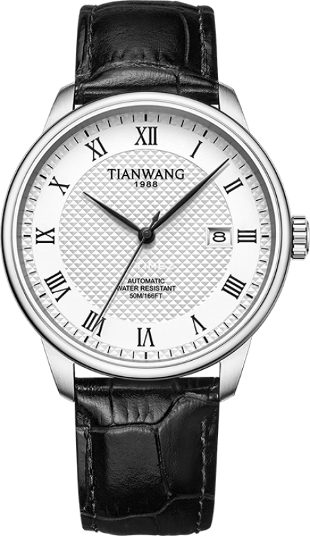 TianWang,Kunlun 42mm,42mm,Stainless Steel,White,Automatic,Day,Sapphire,GS51363S,GS51363S.D.LB.W