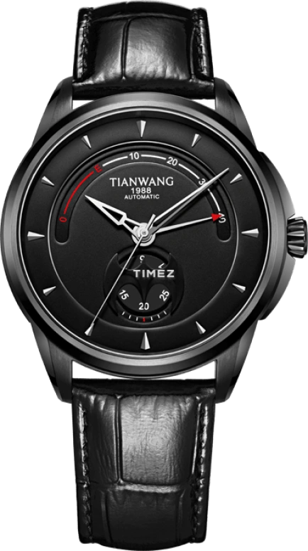 TianWang,X-Man ,Stainless Steel,Black,Automatic,Chronograph,Power Reserve Indicator,GS51167B,GS51167B.D.LB.B