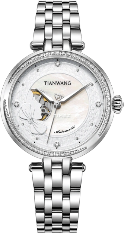 TianWang,MISS ONE ,Stainless Steel,White,Automatic,Sapphire,Crystal Glass,Round,LS51158S,LS51158S.S.W