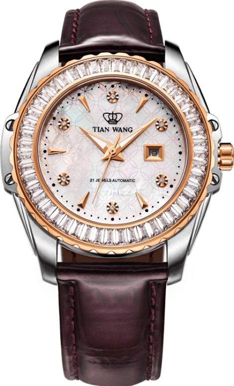TianWang,Pioneer＆Fashionable ,Stainless Steel,White,Automatic,Day,Sapphire,Crystal Glass,LS5677TP,LS5677TP/D
