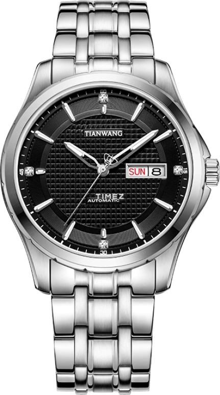 TianWang,MOUNTAINS 41mm,41mm,Stainless Steel,Black,Automatic,Date,Day,GS51396S,GS51396S.DD.S.B