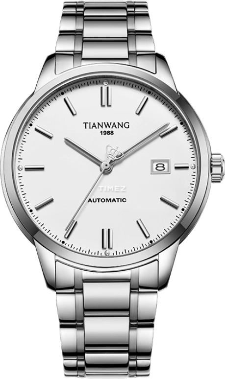 TianWang,Kunlun ,Stainless Steel,White,Quartz,Day,Sapphire,GS51337S,GS51337S.D.S.W