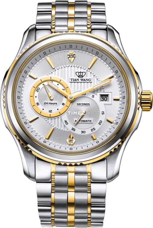 TianWang,Permanent ,Stainless Steel,White,Automatic,Day,Sapphire,Glass,GS5711T,GS5711T/D