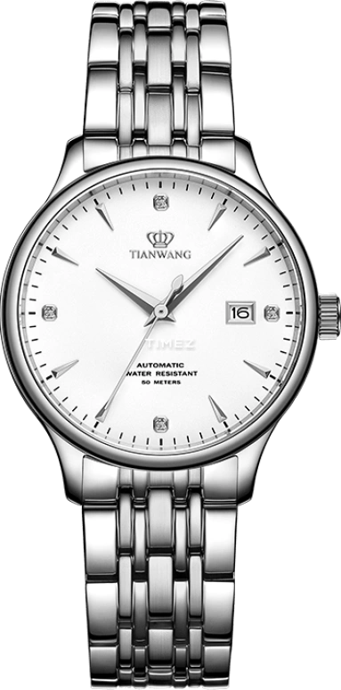 TianWang,Kunlun 41.50mm,41.50mm,Stainless Steel,White,Automatic,Day,Sapphire,Glass,LS5876S,LS5876S.D.S.W