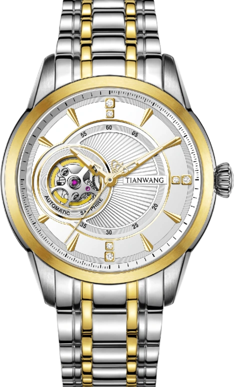 TianWang,Cardiac ,Stainless Steel,White,Automatic,Sapphire,Round,GS5882T,GS5882T-1