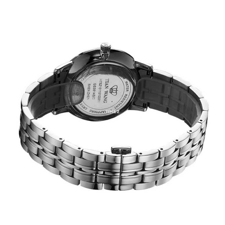 TianWang,Learned ,Stainless Steel,Black,Quartz,Day,Sapphire,Crystal Glass,GS3814S,GS3814S/D