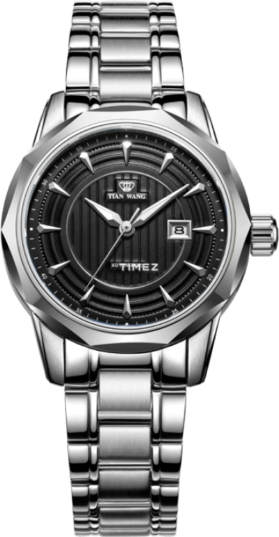 TianWang,Cardiac ,Stainless Steel,Black,Automatic,Day,Sapphire,Glass,LS5824S,LS5824S/D