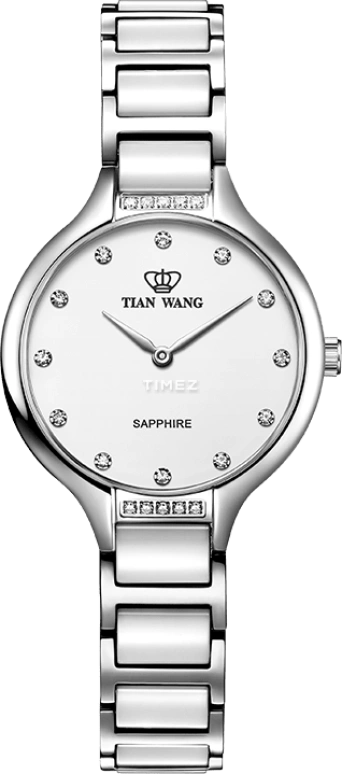 TianWang,MS 30mm,30mm,Stainless Steel,White,Quartz,Sapphire,Glass,Round,LS31009S,LS31009S.CSW.W