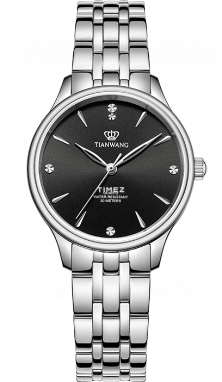 TianWang,Sea ,Stainless Steel,Black,Quartz,Glass,Round,LS31314S,LS31314S.S.B