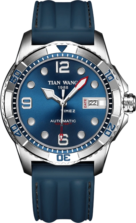 TianWang,Bluefin ,Stainless Steel,Blue,Automatic,Day,Sapphire,Glass,GS101121SU,GS101121SU.D.LU.U