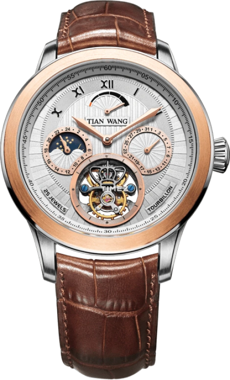 TianWang,Tianjue Tourbillon ,Stainless Steel,Silver,Handwound,Day,Power Reserve Indicator,Dule Time,Tourbillon,Sapphire,Crystal Glass,Round,81889