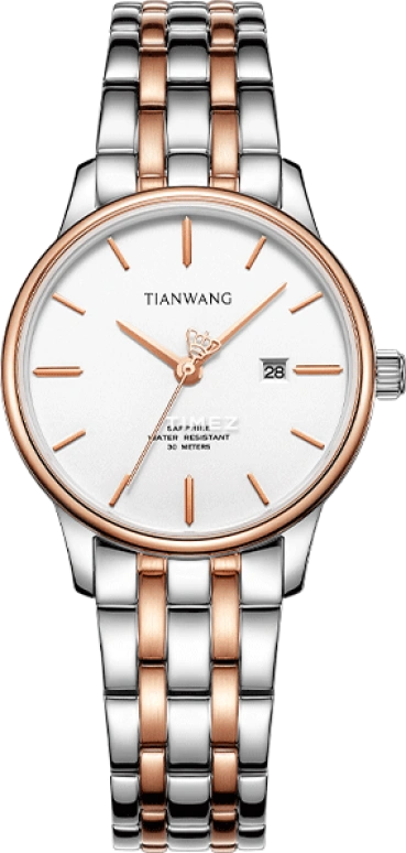 TianWang,Other 30mm,30mm,Stainless Steel,White,Quartz,Day,Sapphire,Glass,LS31203TP,LS31203TP.D.TP.W