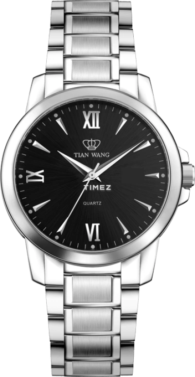 TianWang,Other 26mm,26mm,Stainless Steel,Black,Quartz,Hardlex,Glass,Round,LS3627S,LS3627S-A
