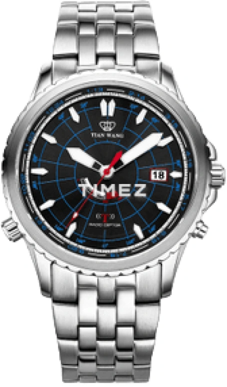 TianWang,Other 40mm,40mm,Stainless Steel,Gunmetal,Quartz,Day,Sapphire,Crystal Glass,GS5616S,GS5616S/D