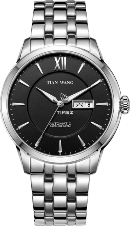 TianWang,Cardiac ,Stainless Steel,Black,Automatic,Date,Day,GS5931SDD,GS5931SDD-B-1