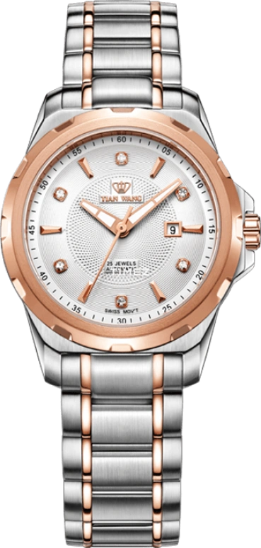 TianWang,Permanent ,Stainless Steel,White,Automatic,Day,Sapphire,Crystal Glass,LS5676TP,LS5676TP/D