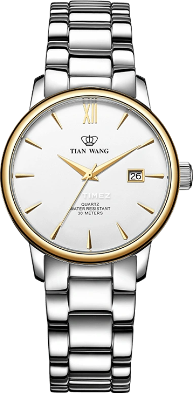 TianWang,Sea ,Stainless Steel,White,Quartz,Day,Glass,LS3996T,LS3996T.D.S.W