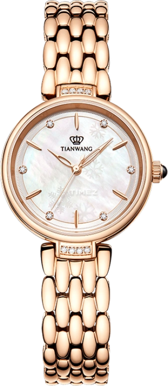 TianWang,Blossoms 27mm,27mm,Stainless Steel,White,Quartz,Crystal Glass,Round,LS31519P,LS31519P.P.W