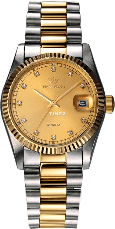 TianWang,Other ,Stainless Steel,Gold,Quartz,Day,Crystal Glass,GS3689T,GS3689T/D