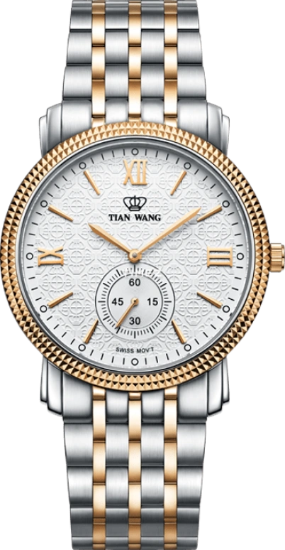 TianWang,Golden Knight ,Stainless Steel,White,Quartz,Sapphire,Round,81899