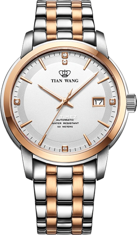 TianWang,MOUNTAINS ,Stainless Steel,White,Automatic,Day,Sapphire,Glass,GS5959TP,GS5959TP.D.TP.W