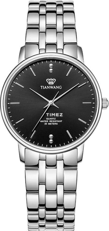 TianWang,Sea ,Stainless Steel,Black,Quartz,Glass,Round,LS31308S,LS31308S.S.B
