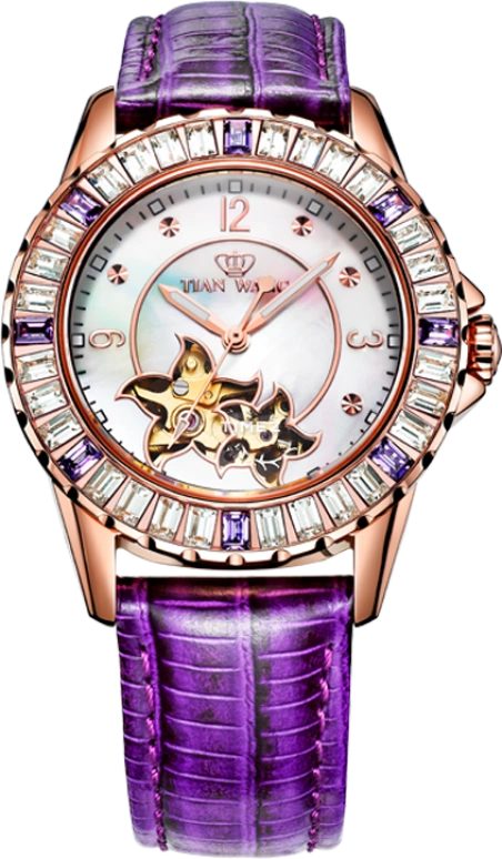 TianWang,Shine ,Stainless Steel,Rose Gold,White,Automatic,Sapphire,Glass,Round,LS5788P,LS5788P-P