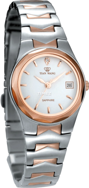 TianWang,Sharp ,Stainless Steel,White,Quartz,Day,Sapphire,Crystal Glass,LS3382TP,LS3382TP/D