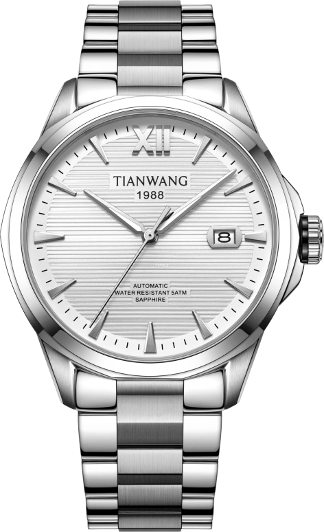 TianWang,The Conqueror 42.50mm,42.50mm,Stainless Steel,Silver White,Automatic,Day,Crystal Glass,GS51552S,GS51552S.D.S.S
