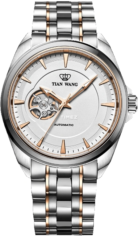 TianWang,Kunlun ,Stainless Steel,Rose Gold,Tungsten,White,Automatic,Sapphire,Glass,Round,GS51006NTP,GS51006NTP.NTP.S-1