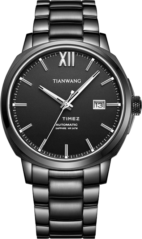 TianWang,MOUNTAINS 42mm,42mm,Stainless Steel,Black,Automatic,Day,Sapphire,Crystal Glass,GS51208B,GS51208B.D.B.B