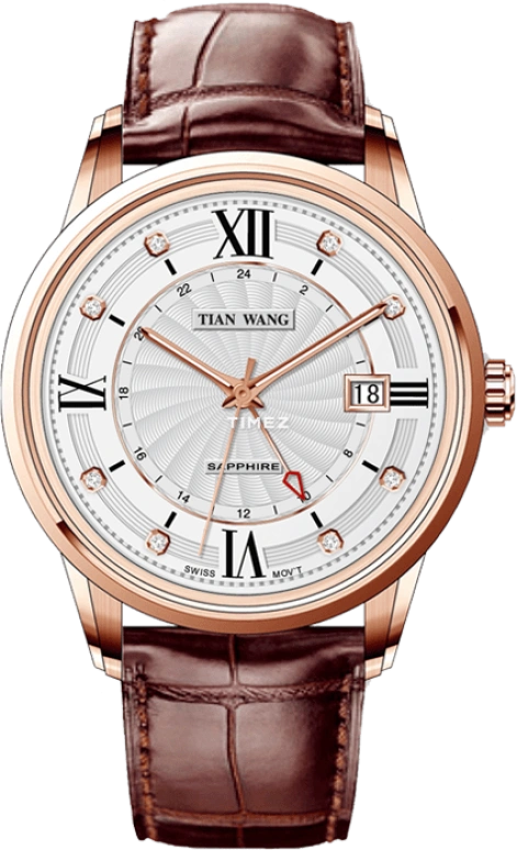 TianWang,Cardiac ,Stainless Steel,White,Quartz,Day,Sapphire,Crystal Glass,GS3888P,GS3888P/D