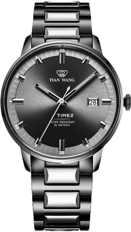 TianWang,MOUNTAINS 40mm,40mm,Stainless Steel,Black,Automatic,Day,Sapphire,Crystal Glass,GS51128N,GS51128N.D.N.N