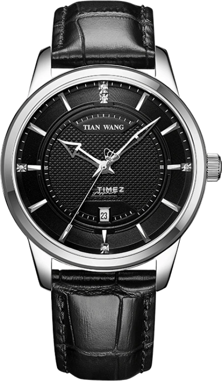 TianWang,Sea ,Stainless Steel,Black,Quartz,Day,Sapphire,Glass,GS3833S,GS3833S/D-B