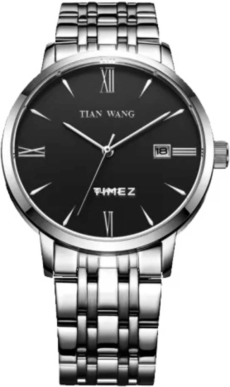 TianWang,Cardiac ,Stainless Steel,Black,Quartz,Day,Sapphire,Crystal Glass,GS3774S,GS3774S/D-B