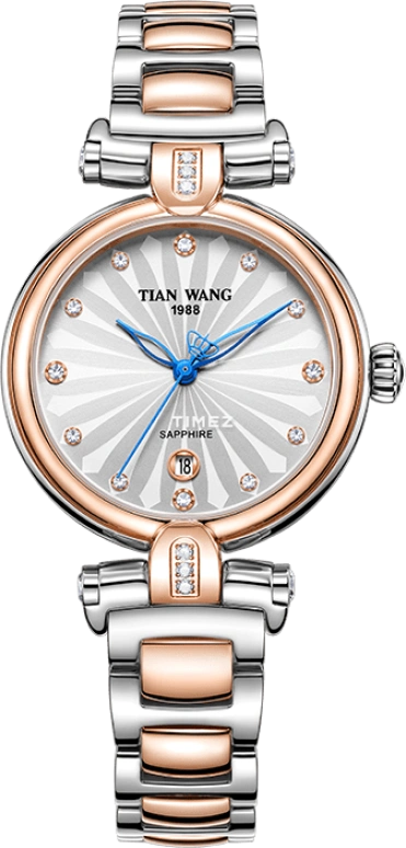 TianWang,Shine ,Stainless Steel,White,Quartz,Day,Crystal Glass,LS3981TP,LS3981TP.D.TP.W-1