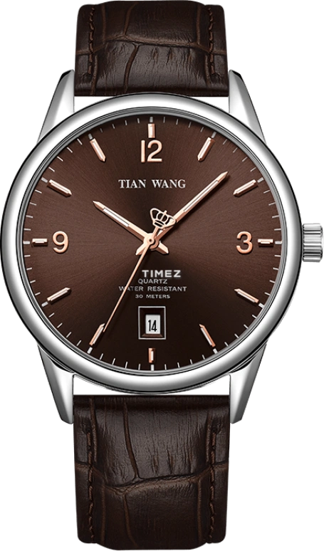 TianWang,Sea ,Stainless Steel,Coffee,Quartz,Day,Crystal Glass,GS3922S,GS3922S/D-C