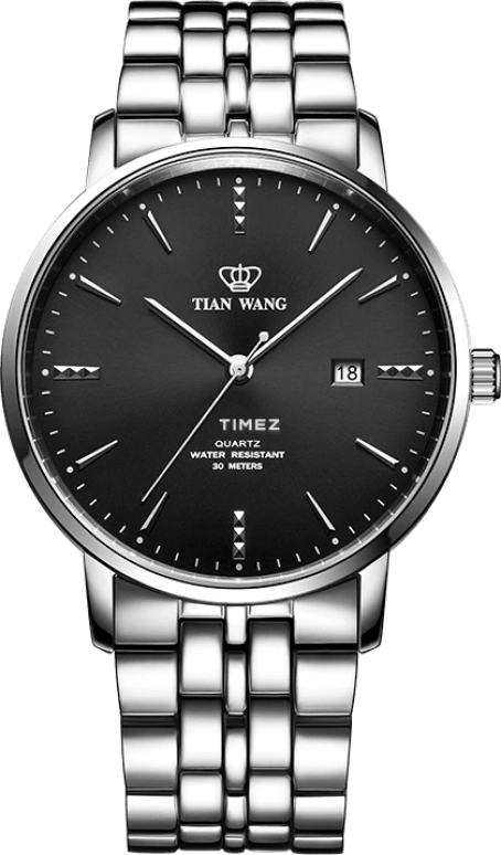 TianWang,Sea 39mm,39mm,Stainless Steel,Black,Quartz,Day,Glass,GS31131S,GS31131S.D.S.B