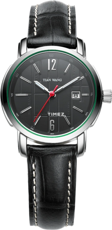 TianWang,Grace 29mm,29mm,Stainless Steel,Black,Quartz,Day,Sapphire,Crystal Glass,LS3636S,LS3636S/D