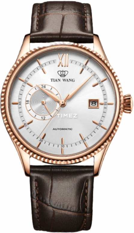 TianWang,Kunlun ,Stainless Steel,Rose Gold,White,Automatic,Day,Sapphire,Glass,GS5956P,GS5956P.DD.LC.W