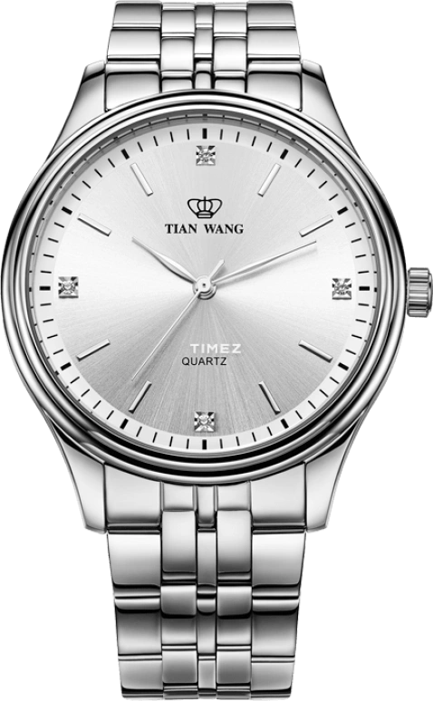 TianWang,Other ,Stainless Steel,Silver White,Quartz,Hardlex,Glass,Round,GS3729S,GS3729S-A