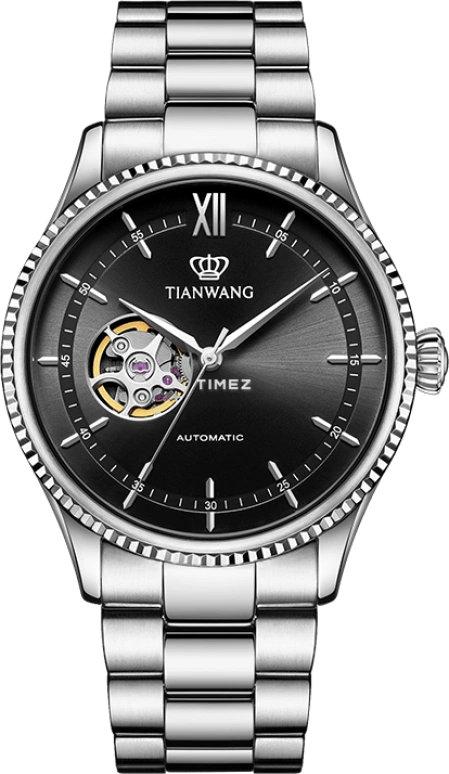 TianWang,Kunlun 40.50mm,40.50mm,Stainless Steel,Black,Automatic,Sapphire,Crystal Glass,Round,GS51232S,GS51232S.S.B