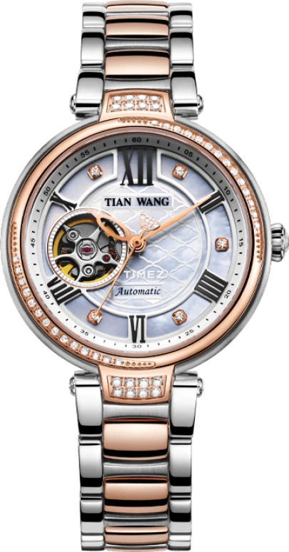 TianWang,Shine ,Stainless Steel,Silver White,Automatic,Crystal Glass,Round,LS5870TP,LS5870TP-1